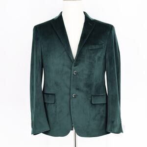 Alfani Men's Solid Green Velvet Slim Fit Classic Suit Blazer Sport Coat Size 38S
